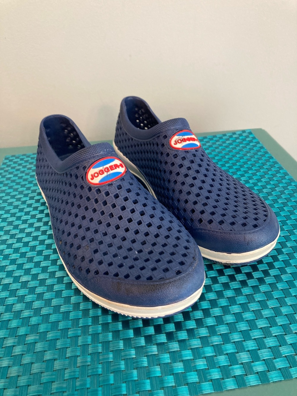 Jogger-II Navy Slip-On Perforated Mule with Cushioned Sole Unisex